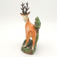 English Staffordshire Pottery Figure of a Stag circa 1790 - 4145800