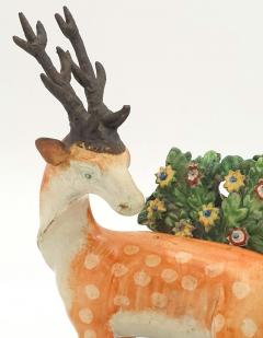 English Staffordshire Pottery Figure of a Stag circa 1790 - 4145803