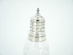 English Sterling Silver Top Cut Glass Tableware Sugar Receptacle - 3440674