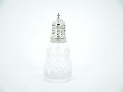 English Sterling Silver Top Cut Glass Tableware Sugar Receptacle - 3440679