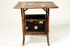 English Table with Lacquer Japanning Eggshell Design and Bamboo - 1564247