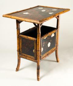 English Table with Lacquer Japanning Eggshell Design and Bamboo - 1564248