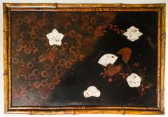 English Table with Lacquer Japanning Eggshell Design and Bamboo - 1564251