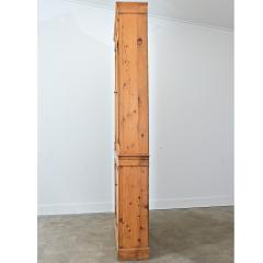 English Tall Pine Bookcase with Painted Interior - 4811692