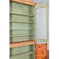 English Tall Pine Bookcase with Painted Interior - 4811714