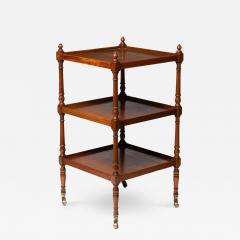 English Three Tier Dumb Waiter on Brass Castors 1810 20 - 2384557