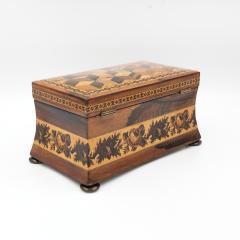 English Tunbridge Ware Concave Sided Box circa 1850 - 4425911