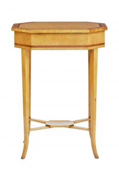 English Turn of the Century 1900s Octagonal Top Birchwood Work Table - 3550132