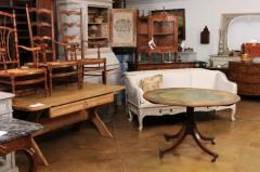 English Turn of the Century Mahogany Tilt Top Center Table with Leather Top - 3602209