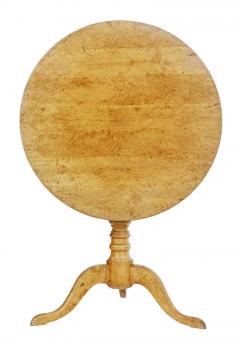 English Victorian 1870s Burr Birch Round Tilt Top Occasional Pedestal Table - 3550150