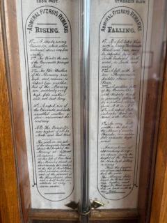 English Victorian Admiral Fitzroys wall barometer in an oak case - 4659125