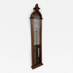 English Victorian Admiral Fitzroys wall barometer in an oak case - 4690115