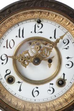 English Victorian Ansonia Clock Company Bronze Shakespeare Mantel Clock - 3195672