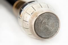 English Victorian Antique Silverplate Barrel Match Safe Cane Walking Stick - 4502334