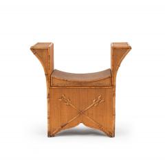 English Victorian Bamboo Flip Top Bench - 4665819
