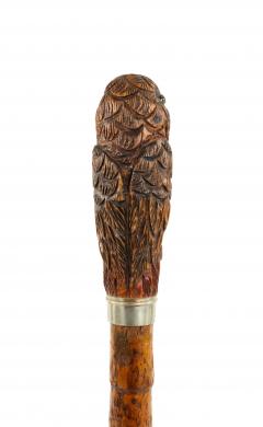 English Victorian Bamboo Owl Cane - 4666124