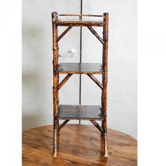 English Victorian Bamboo and Lacquer Etagere - 1949658