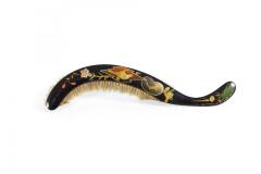 English Victorian Black Lacquered Tray and Brush - 4201237