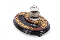 English Victorian Bone and Brass Inkwell - 4322383