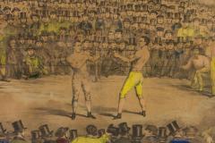English Victorian Boxing Match Lithograph - 4516903