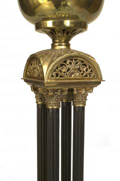 English Victorian Brass Column Table Lamp - 1380815