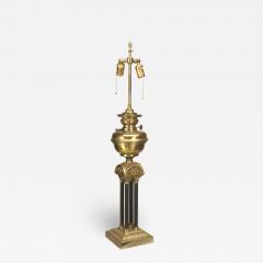 English Victorian Brass Column Table Lamp - 1394729