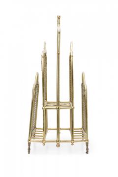 English Victorian Brass Frame and Mesh Magazine Stand - 4520666
