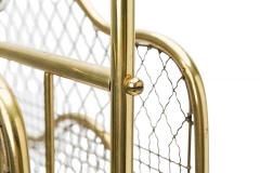 English Victorian Brass Frame and Mesh Magazine Stand - 4520669