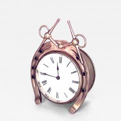 English Victorian Brass Horseshoe Desk Clock - 4242120