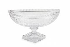English Victorian Cut Crystal Centerpiece Compote with Fruit Motif - 4199814