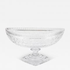 English Victorian Cut Crystal Centerpiece Compote with Fruit Motif - 4260647