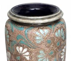English Victorian Daulton Floral Ceramic Vase - 4671198