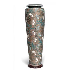 English Victorian Daulton Floral Ceramic Vase - 4716901