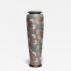 English Victorian Daulton Floral Ceramic Vase - 4716913