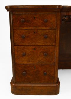 English Victorian Double Pedestal Kneehole Desk - 890940