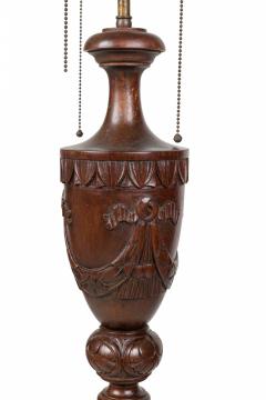 English Victorian Elaborately Carved Mahogany and Brass Floor Lamp - 4170590