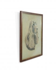 English Victorian English Setter Framed Embroidery - 4659182