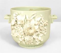 English Victorian Floral Celadon Porcelain Pot - 4519712