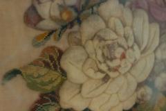 English Victorian Framed Floral Beaded Embroidery - 4201036