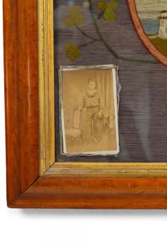 English Victorian Framed Memorial Ship Embroidery - 4517630