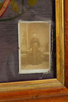 English Victorian Framed Memorial Ship Embroidery - 4517631