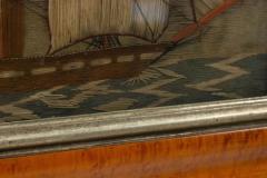 English Victorian Framed Ship Embroidery - 4517604