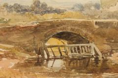 English Victorian Genre Scene Depicting a Small Bridge and River - 4516557