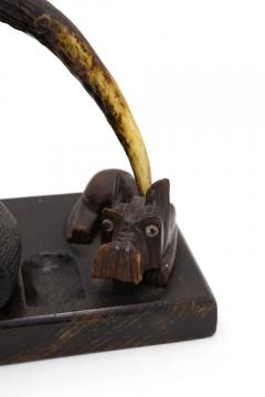 English Victorian Horn and Wood Pipe Rack - 4666206
