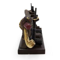 English Victorian Horn and Wood Pipe Rack - 4666210