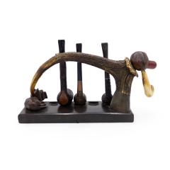 English Victorian Horn and Wood Pipe Rack - 4666211