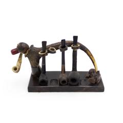English Victorian Horn and Wood Pipe Rack - 4666212