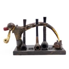 English Victorian Horn and Wood Pipe Rack - 4694721