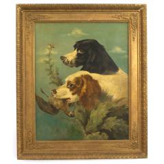 English Victorian Hunting Dog Painting - 4651332