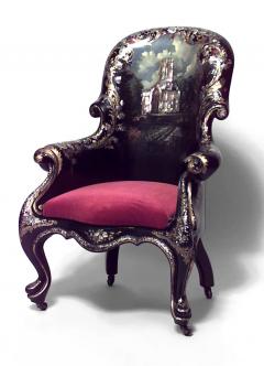 English Victorian Lacquered Berga Arm Chair - 1404079